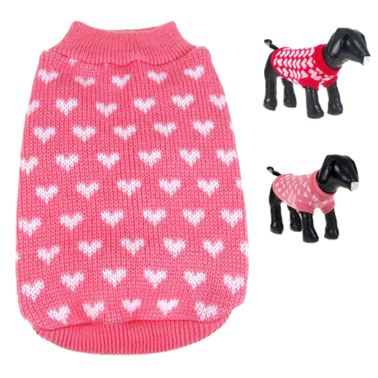 Silvercell Pets Puppy Dogs Clothes Jacket Little Heart Knit Sweater Coat
